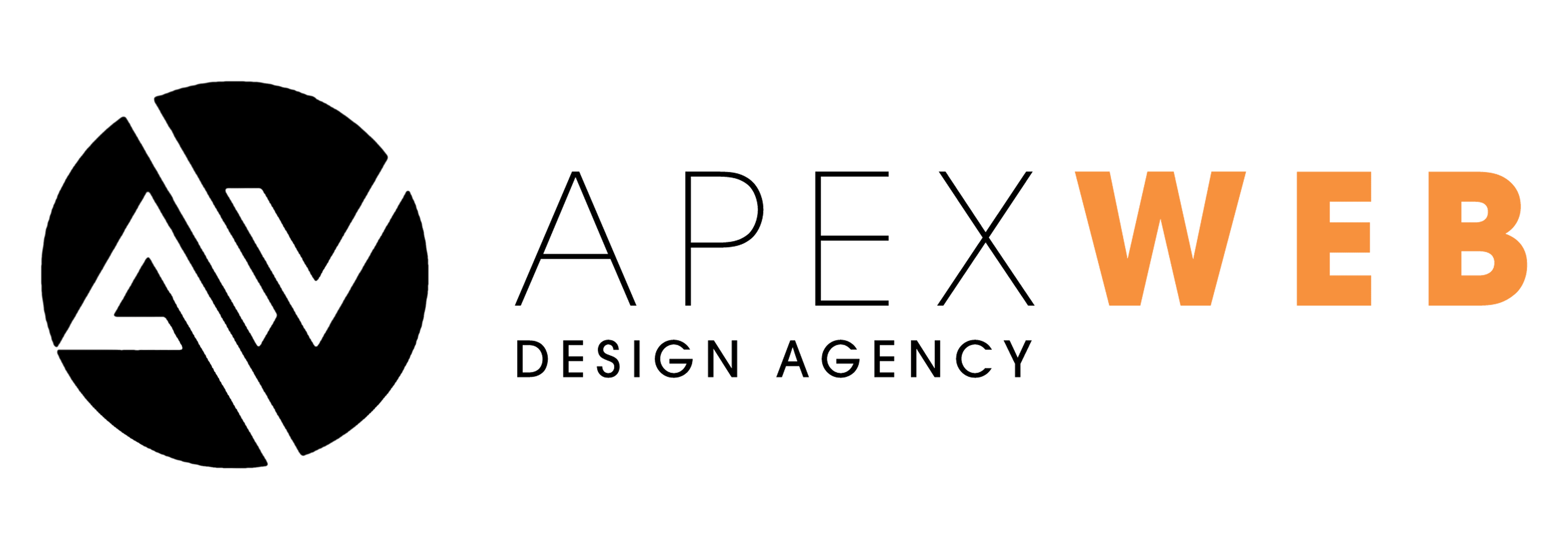 Apex web logo for against light themes. Text in blakc