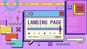 2 Retro branding Hand drawn retro Landing page